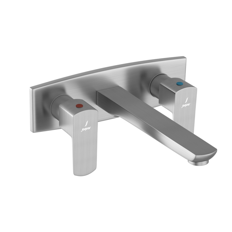 صورة خلاط مغسلة بثلاث فتحات مركّب على الحائط - ستينليس ستيل