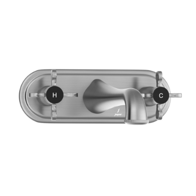 الصورة: خلاط مغسلة بثلاث فتحات مركّب على الحائط - ستينليس ستيل