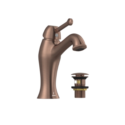 الصورة: خلاط مغسلة بذراع واحد وتصريف بصوت طقّة - نحاس معتق