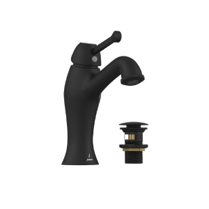 Picture of Single lever basin mixer with click clack waste - Black Matt