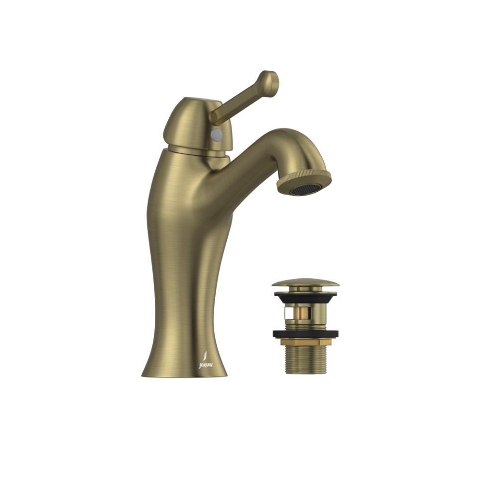 صورة خلاط مغسلة بذراع واحد وتصريف بصوت طقّة - برونز معتق