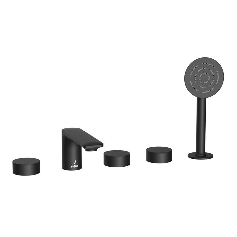 صورة خلاط حمام وشاور بخمس فتحات - أسود مطفي