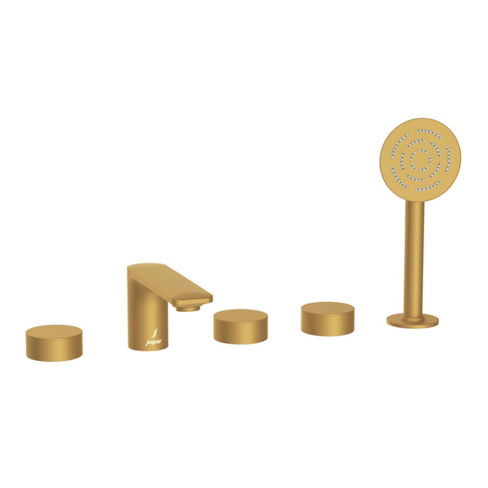 صورة خلاط حمام وشاور بخمس فتحات - ذهبي مطفي PVD