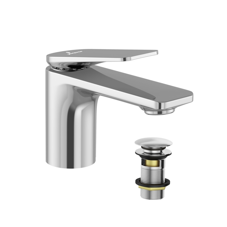 Picture of Single lever basin mixer with click clack waste