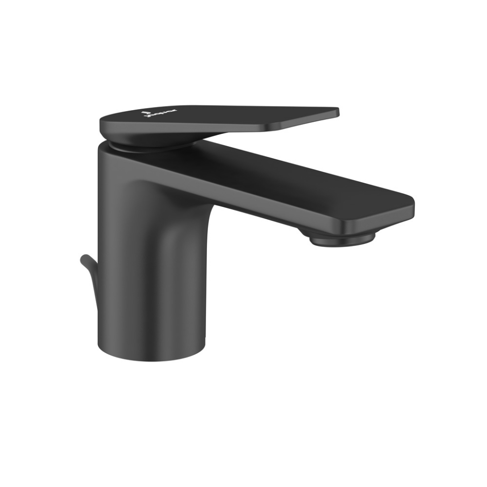 صورة خلاط مغسلة بذراع واحد له تصريف منبثق - أسود مطفي