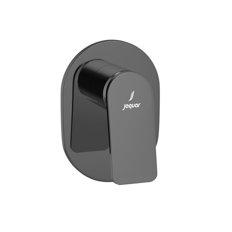 صورة مجموعة الأجزاء المكشوفة لمحبس يدوي مدمج في الحائط بذراع واحد - كروم أسود