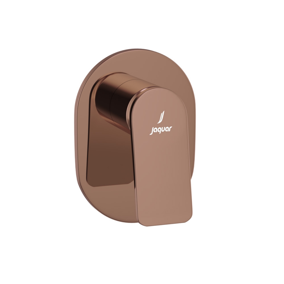 صورة مجموعة الأجزاء المكشوفة لمحبس يدوي مدمج في الحائط بذراع واحد - روز جولد PVD