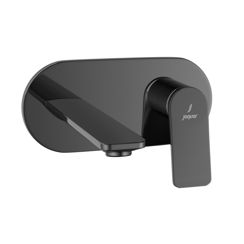 صورة الأجزاء المكشوفة لمحبس يدوي مدمج في الحائط بذراع واحد - كروم أسود