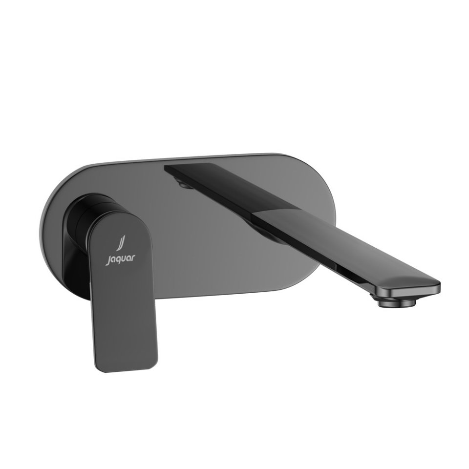 صورة الأجزاء المكشوفة لمحبس يدوي مدمج داخل الحائط يعمل بذراع واحد على الجانب الأيسر - كروم أسود