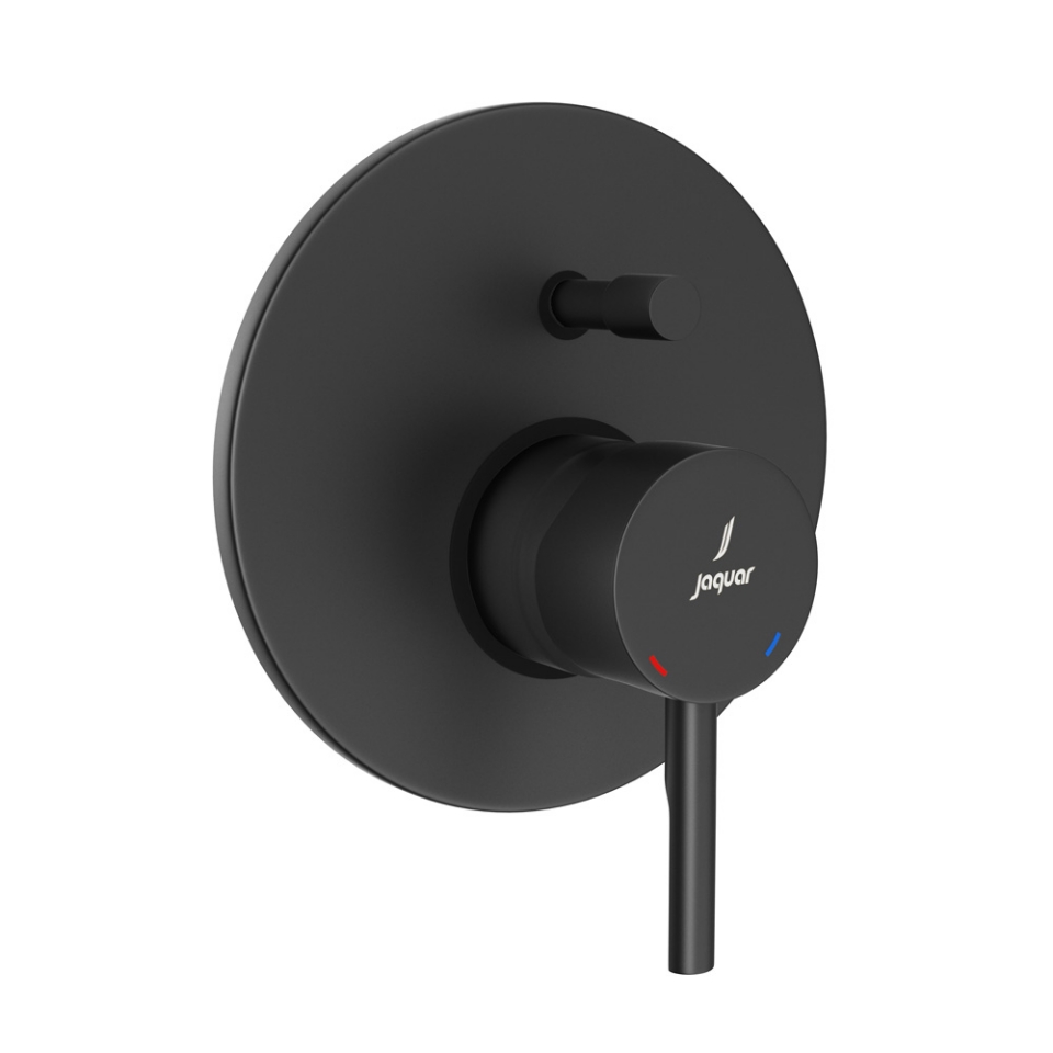 صورة مجموعة الأجزاء المكشوفة من محول داخل الحائط عالي التدفق بذراع واحد - أسود مطفي