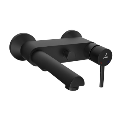 الصورة: خلاط حمام وشاور بذراع واحد - أسود مطفي