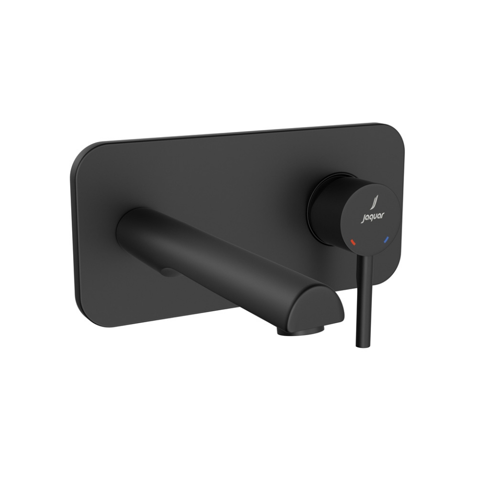 صورة الأجزاء المكشوفة لمحبس يدوي مدمج في الحائط بذراع واحد - أسود مطفي