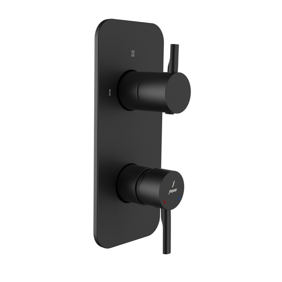 صورة خلاط شاور بذراع واحد أكواماكس بمحول ثلاثي الاتجاهات - أسود مطفي