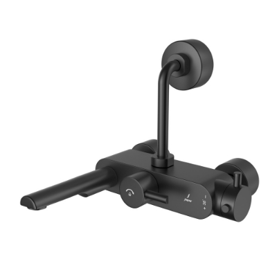 الصورة: خلاط حمام وشاور حراري مكشوف - أسود مطفي