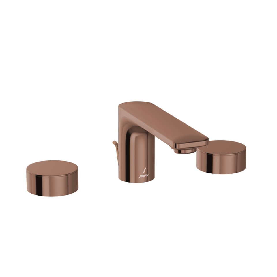 Picture of 3-hole basin mixer with popup waste system - Blush Gold Bright PVD