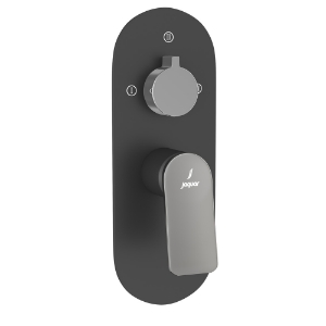 Picture of Aquamax Exposed Part Kit of Single Lever Shower Mixer - Lever: Black Chrome | Body: Black Matt