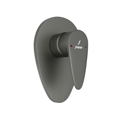 الصورة: مجموعة الأجزاء المكشوفة لمحبس يدوي مدمج في الحائط بذراع واحد - جرافيت