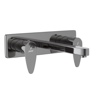 الصورة: خلاط مغسلة بثلاث فتحات مركّب على الحائط - كروم أسود