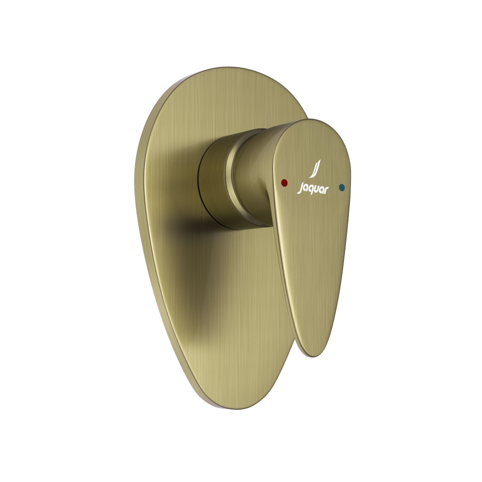 صورة مجموعة الأجزاء المكشوفة لمحبس يدوي مدمج في الحائط بذراع واحد - برونز معتق