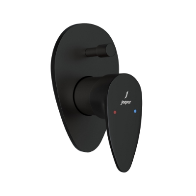 الصورة: مجموعة الأجزاء المكشوفة من محول داخل الحائط عالي التدفق بذراع واحد - أسود مطفي