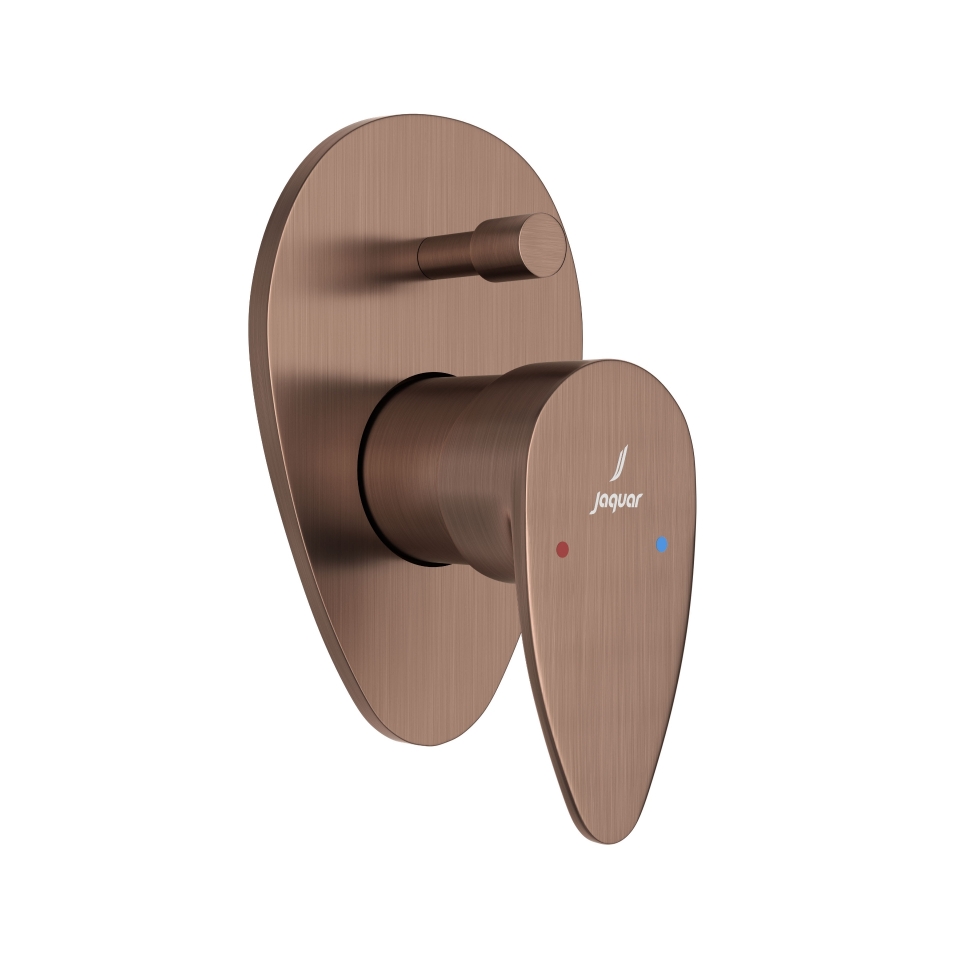 صورة مجموعة الأجزاء المكشوفة من محول داخل الحائط عالي التدفق بذراع واحد - نحاس معتق