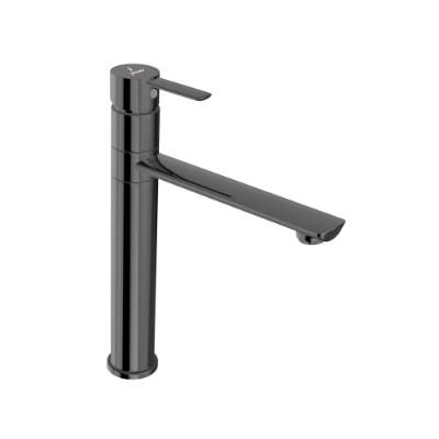 الصورة: Single Lever High Neck Basin Mixer - Black Chrome