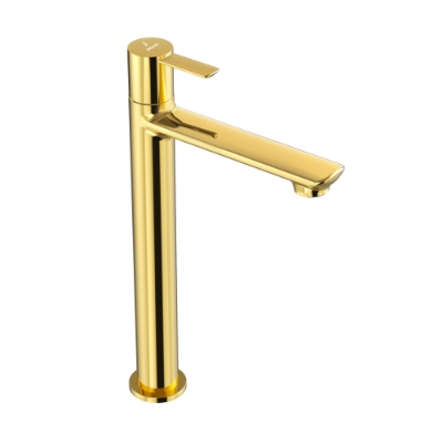 الصورة: High Neck Basin Tap - Gold Bright PVD