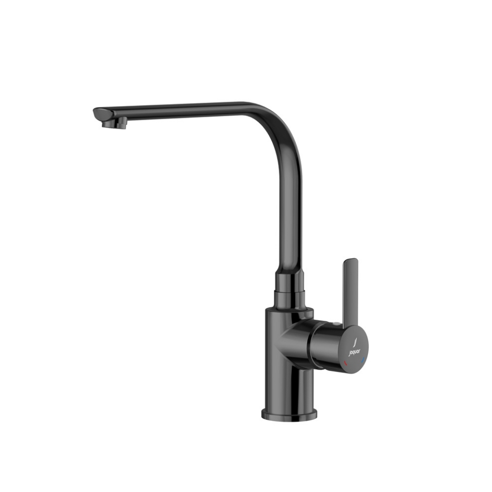 صورة Side Single Lever Mono Sink Mixer - Black Chrome