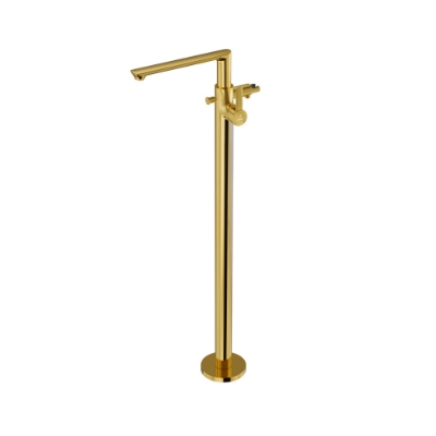 الصورة: Exposed Parts of Floor Mounted Single Lever Bath Mixer - Gold Bright PVD
