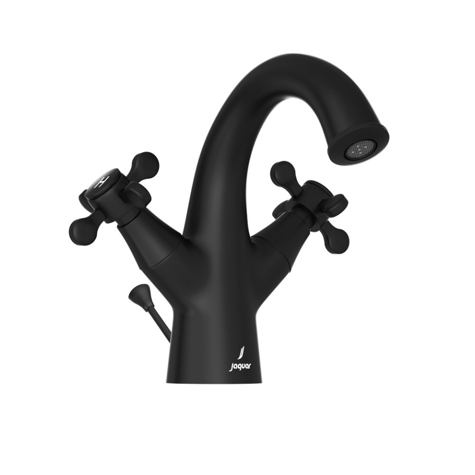 صورة خلاط مغسلة أرضية له تصريف منبثق - أسود مطفي