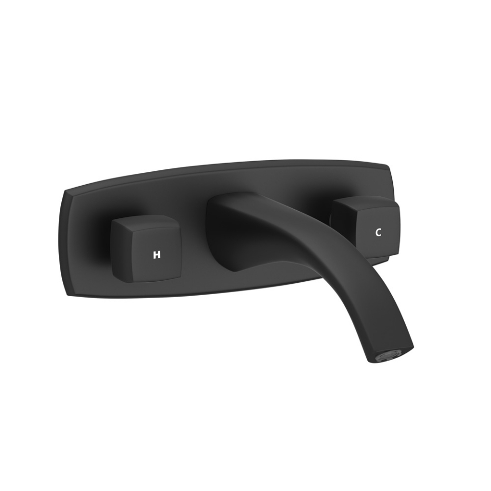 Picture of Misturadora de Lavatório 3 Furos Montagem na Parede - Preto Mate