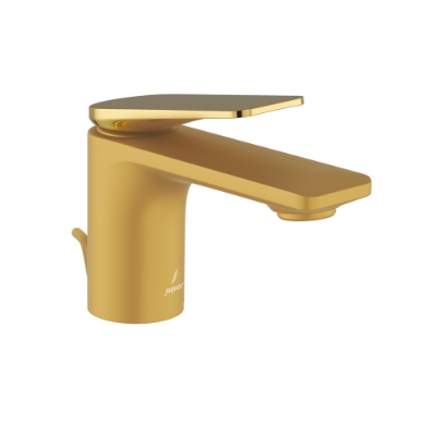 Picture of Single Lever Basin Mixer with Popup Waste - Lever: Gold Bright PVD | Body: Gold Matt PVD