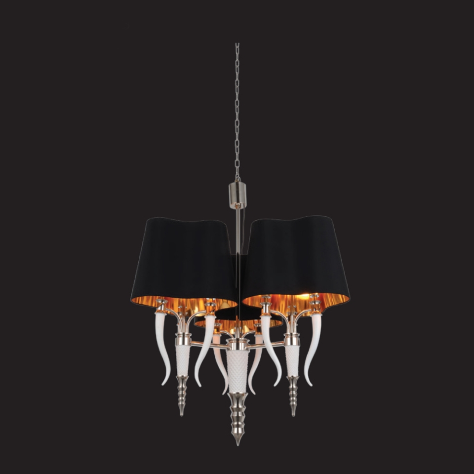 Picture of Black fabric shade Pendant Light