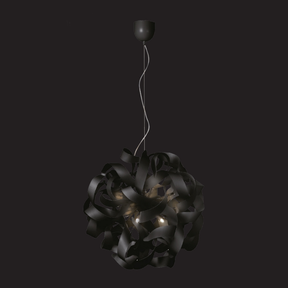 Picture of 12 LT Curved Strips Pendant Light - Black Chrome