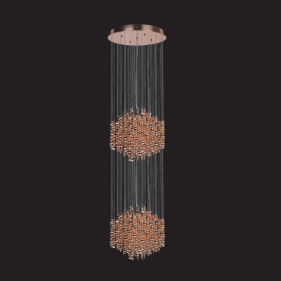 Picture of 2 Tier Metal string Ceiling Light - Rose Gold