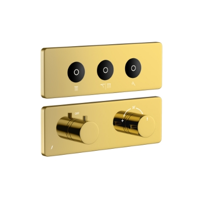 Picture of Exposed Part Kit of CLOUD Touch Shower System with 3 outlets - Gold Bright PVD