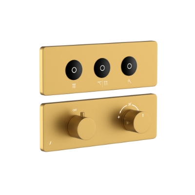 Picture of Exposed Part Kit of CLOUD Touch Shower System with 3 outlets - Gold Matt PVD